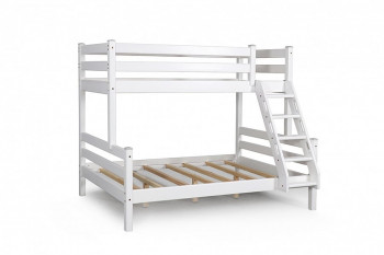 Адель кровать двухъярусная с наклонной лестницей Белый в Камне-на-Оби - kamen-na-obi.mebel54.com | фото