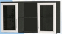 Антресоль большая с двумя стеклодверями ДЛЯ ГОСТИНОЙ АБС-2 Венге/Дуб выбеленный в Камне-на-Оби - kamen-na-obi.mebel54.com | фото