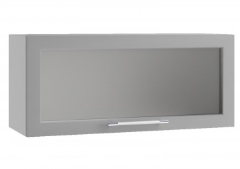 Барселона ШВГС 800 Шкаф верхний горизонтальный со стеклом (Голубой тик/корпус Белый) в Камне-на-Оби - kamen-na-obi.mebel54.com | фото