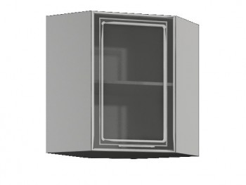 Бетон ШВУС 600*600 Шкаф верхний угловой со стеклом в Камне-на-Оби - kamen-na-obi.mebel54.com | фото