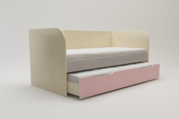 Диван-кровать Грэйси (Розовый/Серый/корпус Клен) в Камне-на-Оби - kamen-na-obi.mebel54.com | фото