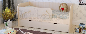 Друзья Кровать детская 2 ящика 1.6 Ваниль глянец в Камне-на-Оби - kamen-na-obi.mebel54.com | фото