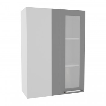 Гарда ВПУС 650 шкаф верхний угловой со стеклом высокий (Индиго/корпус Серый) в Камне-на-Оби - kamen-na-obi.mebel54.com | фото