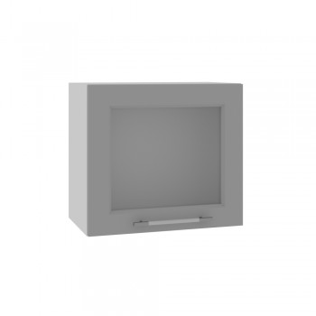 Империя ВПГС 500 Шкаф верхний горизонтальный со стеклом высокий (Серый Эмалит/корпус Серый) в Камне-на-Оби - kamen-na-obi.mebel54.com | фото