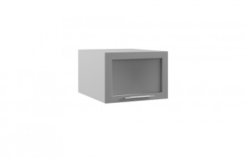Капри ГПГС 500 шкаф верхний горизонтальный глубокий со стеклом (Камень темный/корпус Серый) в Камне-на-Оби - kamen-na-obi.mebel54.com | фото