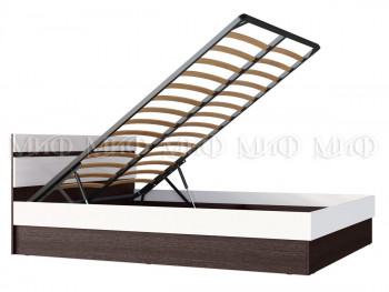 Ким кровать с подъемным механизмом 1,4 (Венге/белый глянец) в Камне-на-Оби - kamen-na-obi.mebel54.com | фото