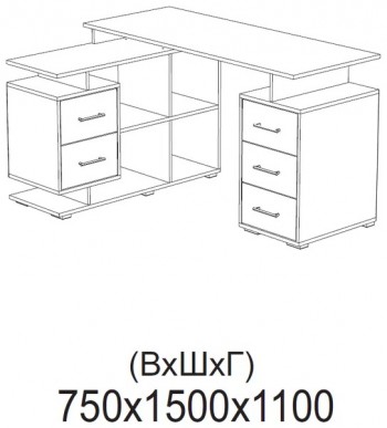 Компьютерный стол угловой СКМУ-3 белый в Камне-на-Оби - kamen-na-obi.mebel54.com | фото