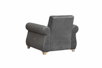 Кресло для отдыха "Порто" (велюр графит / микровельвет крем) в Камне-на-Оби - kamen-na-obi.mebel54.com | фото