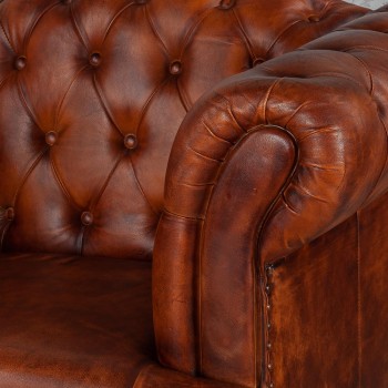 Кресло кожаное Лофт Честер-Нью (Коричневый, Рыжий) в Камне-на-Оби - kamen-na-obi.mebel54.com | фото