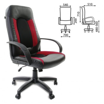 Кресло офисное BRABIX Strike EX-525 (черно-красный) в Камне-на-Оби - kamen-na-obi.mebel54.com | фото