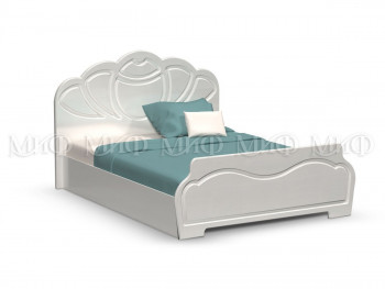 Кровать 1,4м Гармония (Белый/Белый глянец) в Камне-на-Оби - kamen-na-obi.mebel54.com | фото