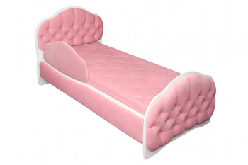 Кровать 160 Гармония 36 Светло-розовый (мягкий бортик) в Камне-на-Оби - kamen-na-obi.mebel54.com | фото