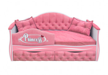 Кровать 160 серии Иллюзия 2 ящика 36 Розовый (мягкий бортик/подушки) в Камне-на-Оби - kamen-na-obi.mebel54.com | фото