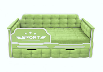 Кровать 160 серии Спорт 2 ящика 81 Фисташка (мягкие боковые накладки) в Камне-на-Оби - kamen-na-obi.mebel54.com | фото