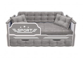 Кровать 170 серии Спорт 1 ящик 45 Серый (подушки) в Камне-на-Оби - kamen-na-obi.mebel54.com | фото
