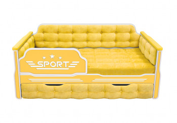 Кровать 170 серии Спорт 1 ящик 74 Жёлтый (мягкие боковые накладки) в Камне-на-Оби - kamen-na-obi.mebel54.com | фото
