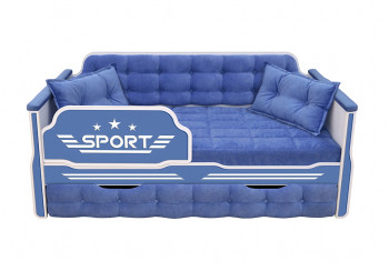 Кровать 170 серии Спорт 1 ящик 85 Синий (подушки) в Камне-на-Оби - kamen-na-obi.mebel54.com | фото