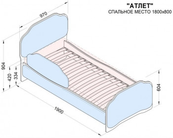 Кровать 180 Атлет 76 Зелёный (мягкий бортик) в Камне-на-Оби - kamen-na-obi.mebel54.com | фото
