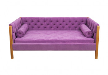Кровать 180 серии Леди  32 Фиолетовый (подушка валик) в Камне-на-Оби - kamen-na-obi.mebel54.com | фото