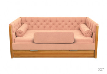 Кровать 180 серии Леди + ящик 15 Бледно-розовый (мягкий бортик/подушка валик) в Камне-на-Оби - kamen-na-obi.mebel54.com | фото