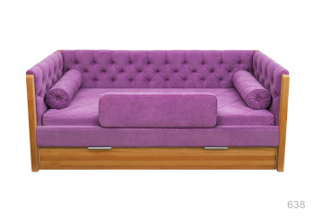 Кровать 180 серии Леди + ящик 32 Фиолетовый (мягкий бортик/подушка валик) в Камне-на-Оби - kamen-na-obi.mebel54.com | фото