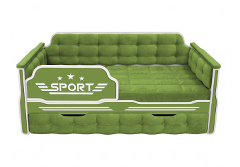 Кровать 180 серии Спорт 1 ящик 76 Зелёный (мягкие боковые накладки) в Камне-на-Оби - kamen-na-obi.mebel54.com | фото
