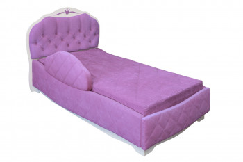 Кровать 190 Гармония Lux 67 Светло-фиолетовый (мягкий бортик) в Камне-на-Оби - kamen-na-obi.mebel54.com | фото