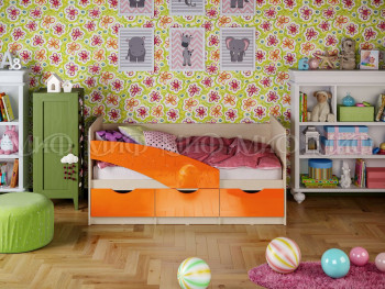 Кровать Бабочки 1,6м (Оранжевый металлик) в Камне-на-Оби - kamen-na-obi.mebel54.com | фото
