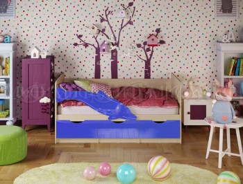 Кровать детская 2,0м Дельфин-А (Синий металлик) в Камне-на-Оби - kamen-na-obi.mebel54.com | фото