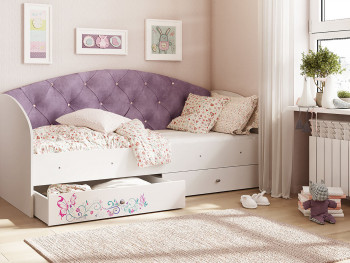Кровать детская Эльза Белый/Фиолетовый в Камне-на-Оби - kamen-na-obi.mebel54.com | фото