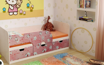Кровать детская Минима Лего 1,86м с ящиками (дуб атланта/лиловый сад) в Камне-на-Оби - kamen-na-obi.mebel54.com | фото