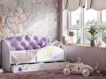 Кровать детская Звездочка Белый/Фиолетовый в Камне-на-Оби - kamen-na-obi.mebel54.com | фото