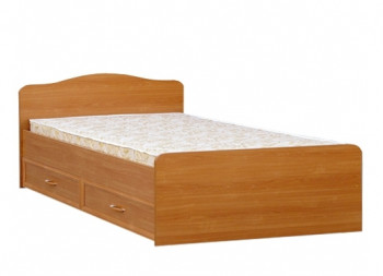 Кровать двойная с ящиками 1400-1 без матраса (круглые спинки) Вишня Оксфорд в Камне-на-Оби - kamen-na-obi.mebel54.com | фото