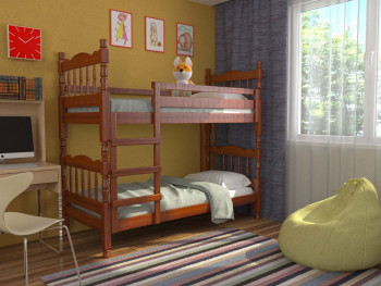 Кровать двухъярусная Соня из массива сосны 800*1890 Сосна в Камне-на-Оби - kamen-na-obi.mebel54.com | фото