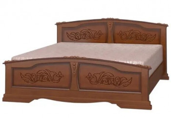 Кровать Елена из массива сосны 1400*2000 Орех в Камне-на-Оби - kamen-na-obi.mebel54.com | фото