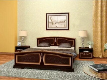 Кровать Елена из массива сосны 1400*2000 Орех в Камне-на-Оби - kamen-na-obi.mebel54.com | фото