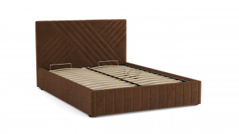 Кровать Гамма ш. 1400 (без основания для хранения) (велюр тенерифе шоколад) в Камне-на-Оби - kamen-na-obi.mebel54.com | фото
