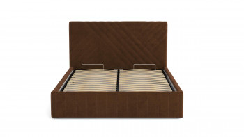 Кровать Гамма ш. 1400 (без основания для хранения) (велюр тенерифе шоколад) в Камне-на-Оби - kamen-na-obi.mebel54.com | фото
