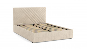 Кровать Гамма ш. 1400 (с основанием для хранения) (велюр тенерифе крем) в Камне-на-Оби - kamen-na-obi.mebel54.com | фото