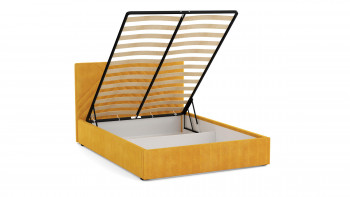 Кровать Гамма ш. 1400 (с основанием для хранения) (велюр тенерифе куркума) в Камне-на-Оби - kamen-na-obi.mebel54.com | фото