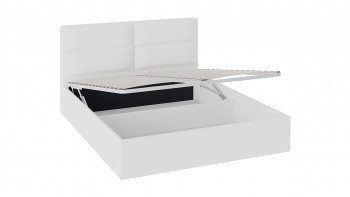 Кровать «Глосс» с мягкой обивкой и подъемным механизмом тип 1 (1400) (Белая) в Камне-на-Оби - kamen-na-obi.mebel54.com | фото