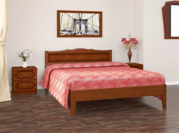 Кровать Карина-7 из массива сосны 1200*2000 Орех в Камне-на-Оби - kamen-na-obi.mebel54.com | фото