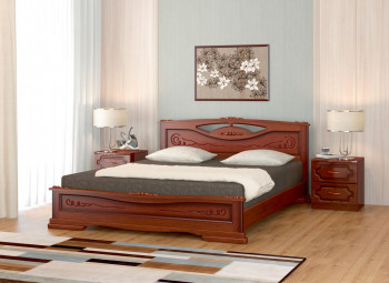 Кровать Карина-7 из массива сосны 1400*2000 Орех в Камне-на-Оби - kamen-na-obi.mebel54.com | фото