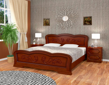 Кровать Карина-8 из массива сосны 1200*2000 Орех в Камне-на-Оби - kamen-na-obi.mebel54.com | фото