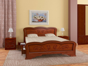 Кровать Карина-8 с ящиками из массива сосны 1400*2000 Орех в Камне-на-Оби - kamen-na-obi.mebel54.com | фото