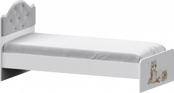 Кровать Каспер с мягкой спинкой и фотопечатью (800х1900) Белый в Камне-на-Оби - kamen-na-obi.mebel54.com | фото