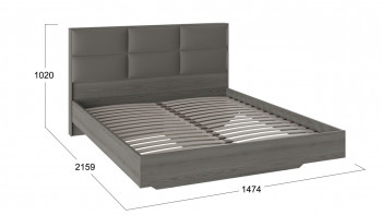 Кровать «Либерти» с мягким изголовьем и подъемным механизмом Хадсон/Ткань Грей/1400 в Камне-на-Оби - kamen-na-obi.mebel54.com | фото