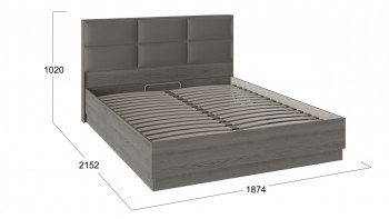 Кровать «Либерти» с мягким изголовьем и подъемным механизмом Хадсон/Ткань Грей/1800 в Камне-на-Оби - kamen-na-obi.mebel54.com | фото
