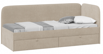 Кровать «Молли» с мягкой обивкой (900) тип 1 (Микровелюр Scandi Cream 03) в Камне-на-Оби - kamen-na-obi.mebel54.com | фото