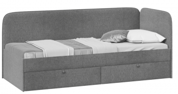 Кровать «Молли» с мягкой обивкой (900) тип 1 (Микровелюр Scandi Graphite 22) в Камне-на-Оби - kamen-na-obi.mebel54.com | фото